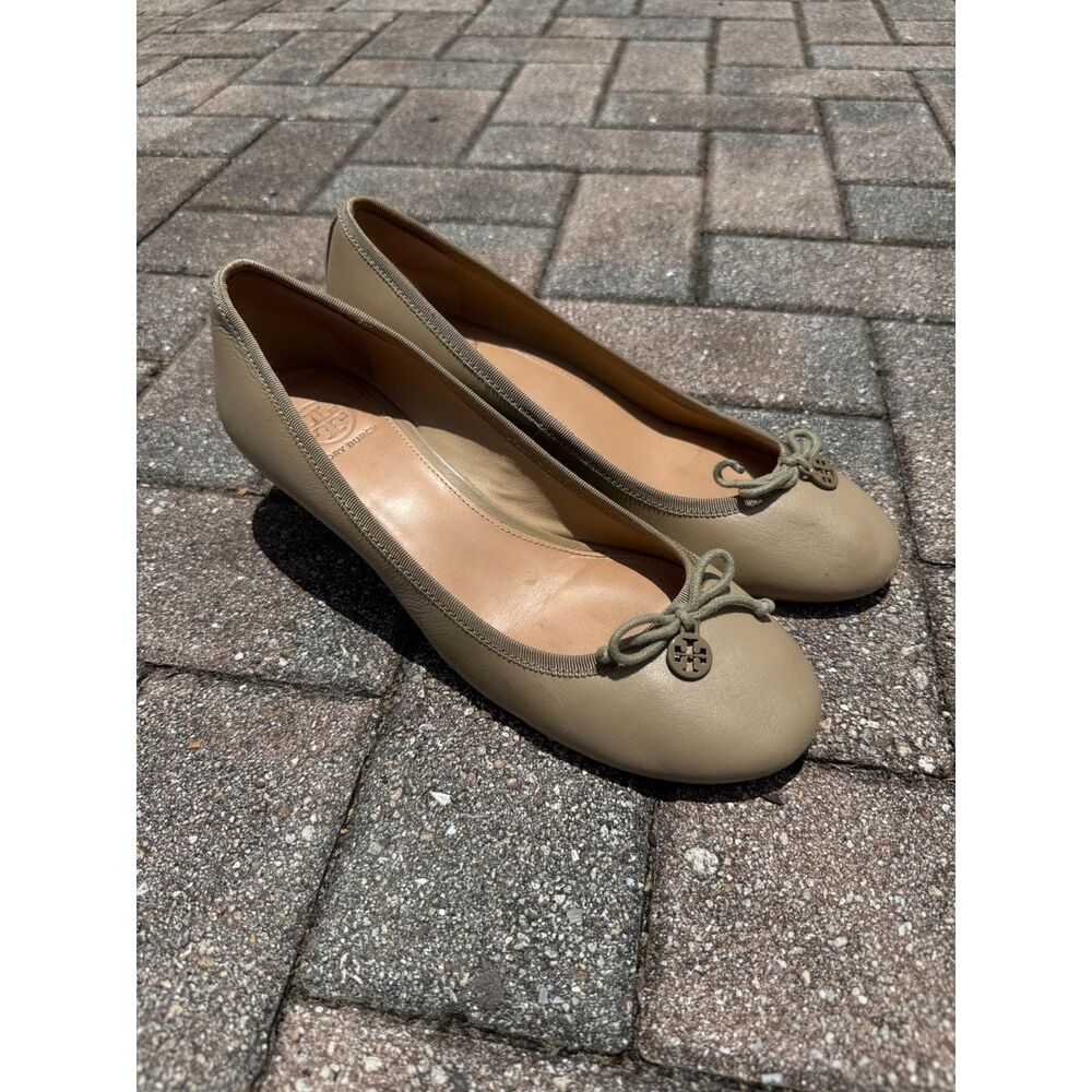 Tory Burch Chelsea Leather Women's Tan Wedge Shoes Size 9.5